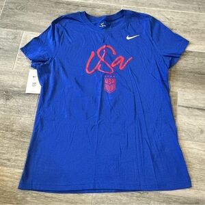 Nike USA Soccer T-Shirt Women's Large Blue Red Large The Nike Tee Core SS